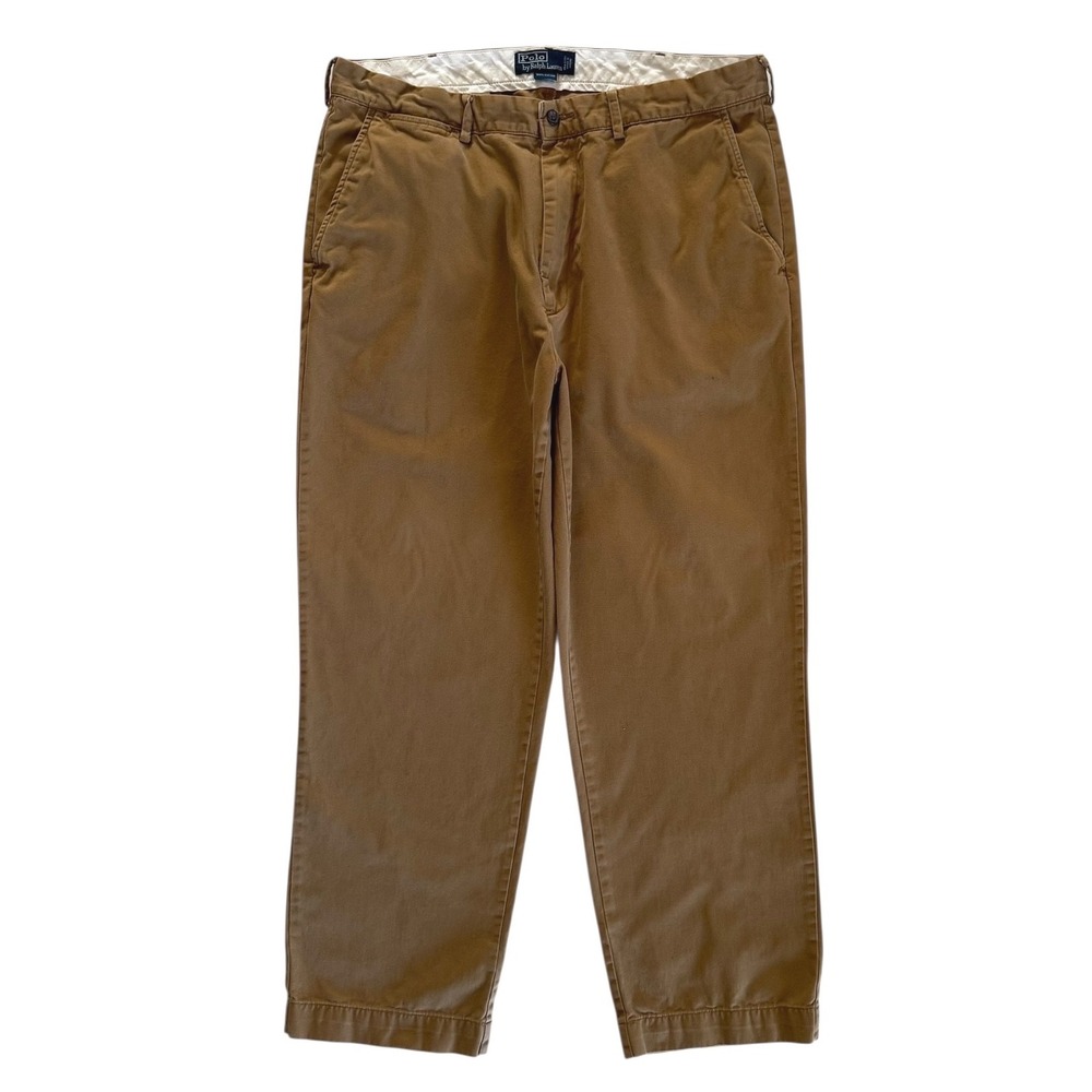 Polo Ralph Lauren Mens‎ Classic Chino Pants Brown 100% Cotton 38x30 Straight Leg